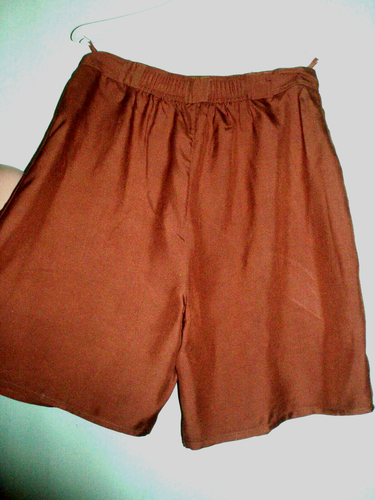 Culotte wide leg shorts, M, 32, 100% silk , pockets, zip, high rise , brown - Picture 2 of 2