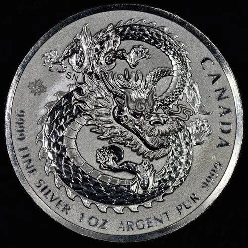 2021 1 OZ SILVER COIN ✪ CANADIAN LUCKY DRAGON ✪ CANADA 21 PRIVY MARK ◢TRUSTED◣