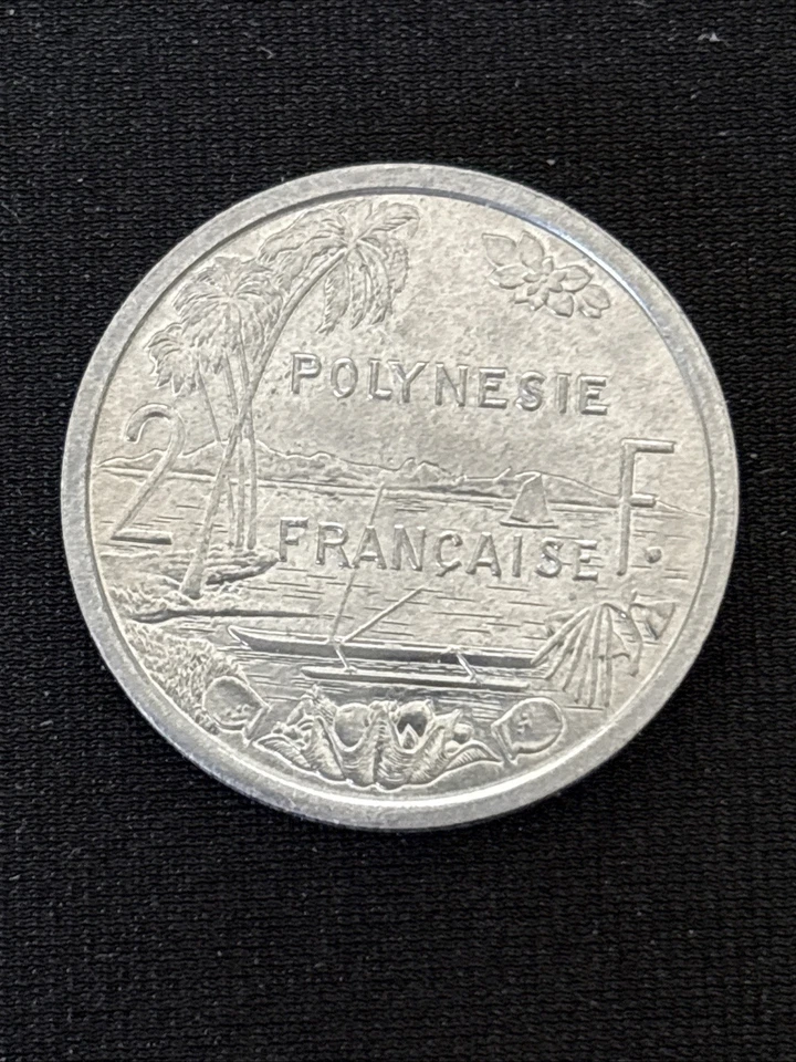 1965 FRENCH 🇵🇫 POLYNESIA 2 FRANC XF  Beautiful Coin, Free Shipping Z392 - Image 2 of 2