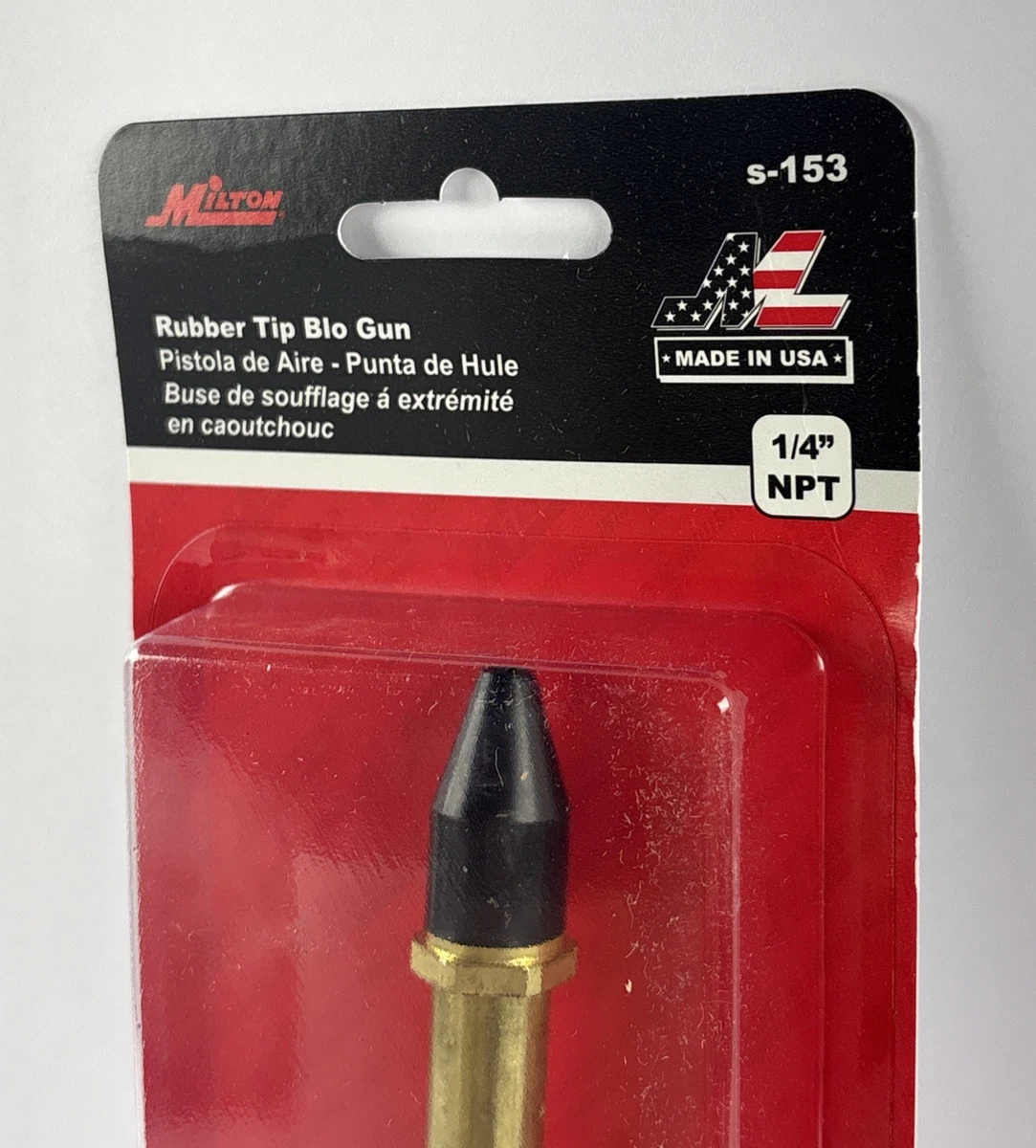 Milton S-153 Blo-Gun Rubber Tip Air Blow Gun 1/4” NPT 150psi Made in USA photo 2