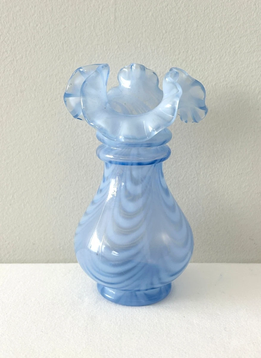 Fenton Blue Swirl Vase for sale | eBay