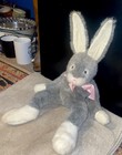 Russ Berrie Sundance Easter Bunny Rabbit Plush 13" Poseable Ears Gray White — photo 1
