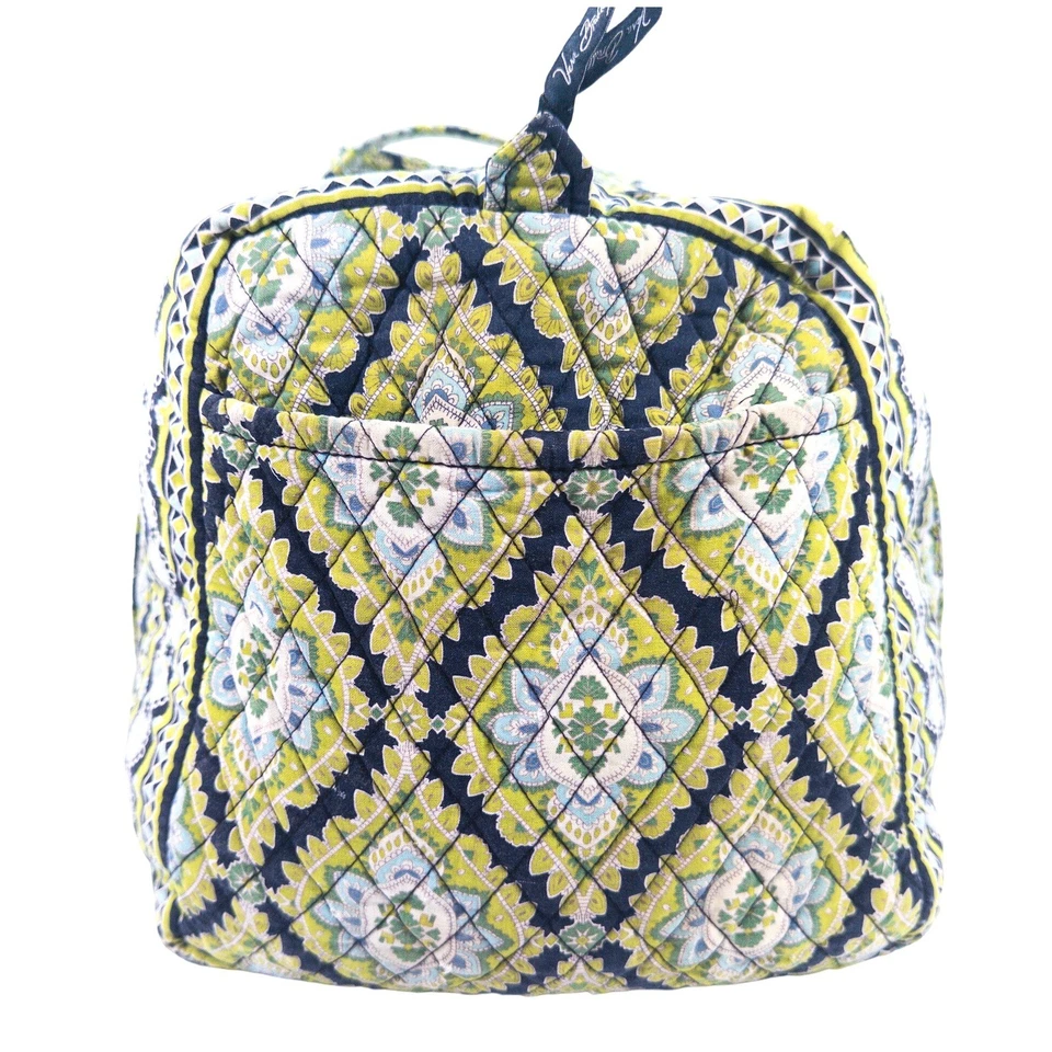 Bolsa de viagem Vera Bradley Grand Traveler azul marinho verde acolchoada - Imagem 4 de 4