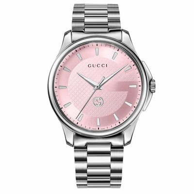 Unbenutzte GUCCI G-Timeless YA126368 Pink Quarz Herrenuhr in Box