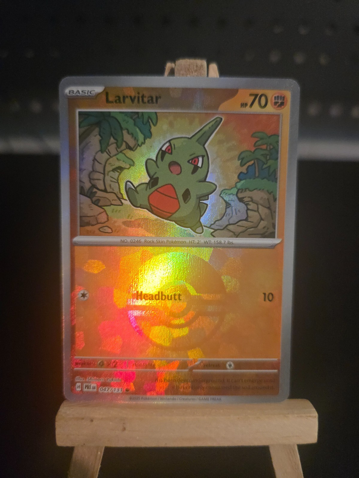 Pokemon Card Larvitar (Poke Ball) #47 Prismatic Evolutions Holo English