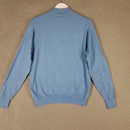 Peter Millar Excursionist Flex Wool 1/4 Zip Sweater Adult Large Pullover Blue - Picture 2 of 10
