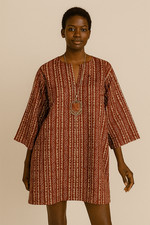 SILVIA'S COSTUMES Hollywood ETHNIC PRINT Caftan OVERSIZE Halloween TUNIC Dress