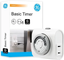 24-Hour Mechanical Outlet Timer Plug-in Indoor Light Timer 30-Min Intervals 1511