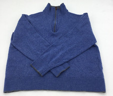 Kirkland Signature Boys' Quarter Zip Pullover Sweater, Blue, XL