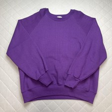 Vintage Lee Sweatshirt Womens 24W Purple Fleece Crew Neck Raglan Made USA 90s