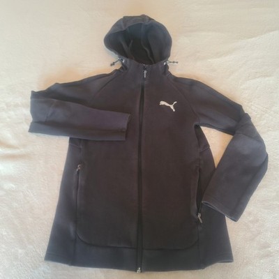 Puma Mens Small Black Full Zip Hooded Jacket