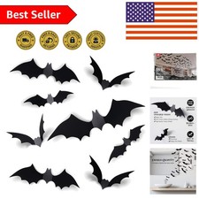 Versatile 60PCS Bat Wall Decals - Reusable Halloween Decor for Various Occasions