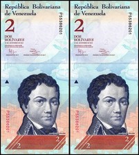 Venezuela 2 Bolivar Fuerte, 2007-2014, P-88, UNC, Signature Varies X 2 PCS