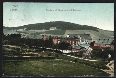 Ansichtskarte Goslar, Steinberg mit Kaiserhaus und Kasernen 