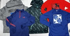 LOT of 5 Boys Under Armour Hoody Sweatshirt Hoodie Longsleeve 1/2 Zip YTH Medium