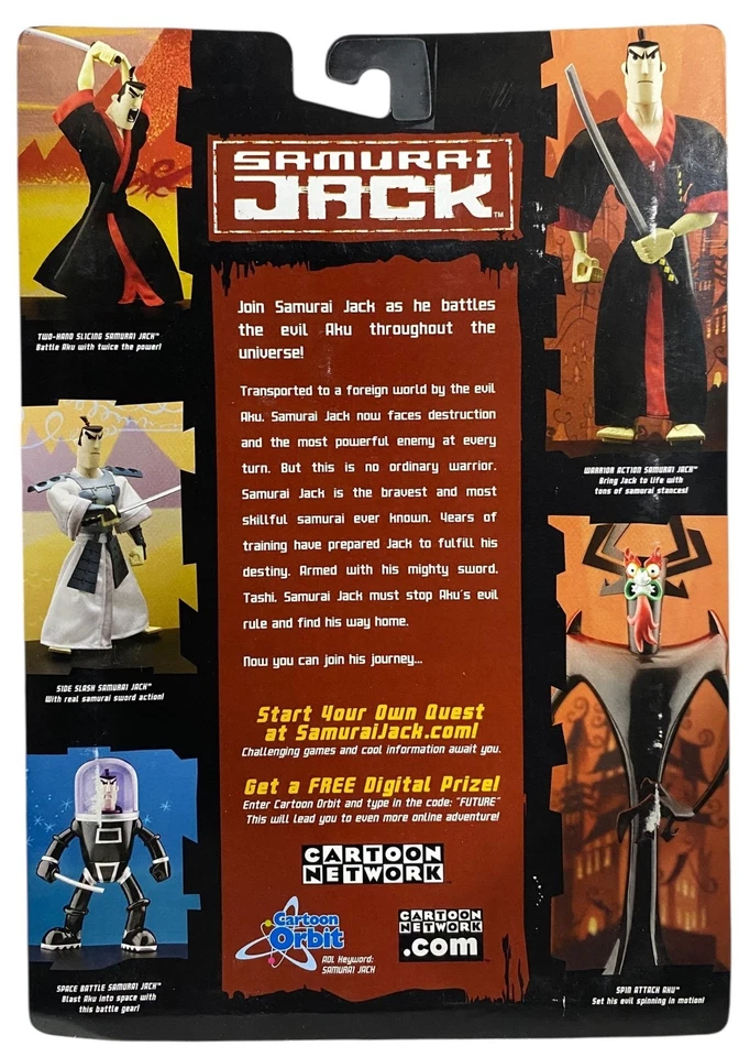 Figura de acción Two Hand Slicing Samurai Jack de colección 2001 NUEVA Cartoon Network Foto 2 de 3
