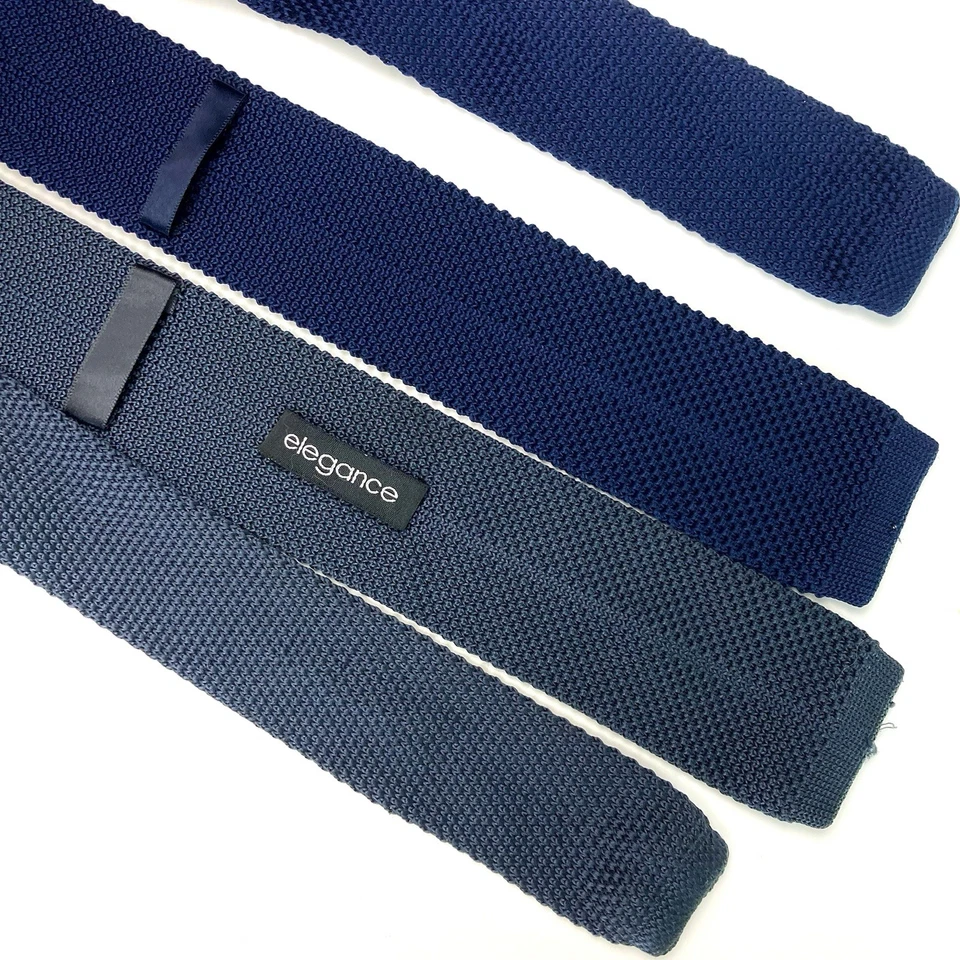 Lote de 2 corbatas de punto cuadradas crujientes Foto 3 de 4