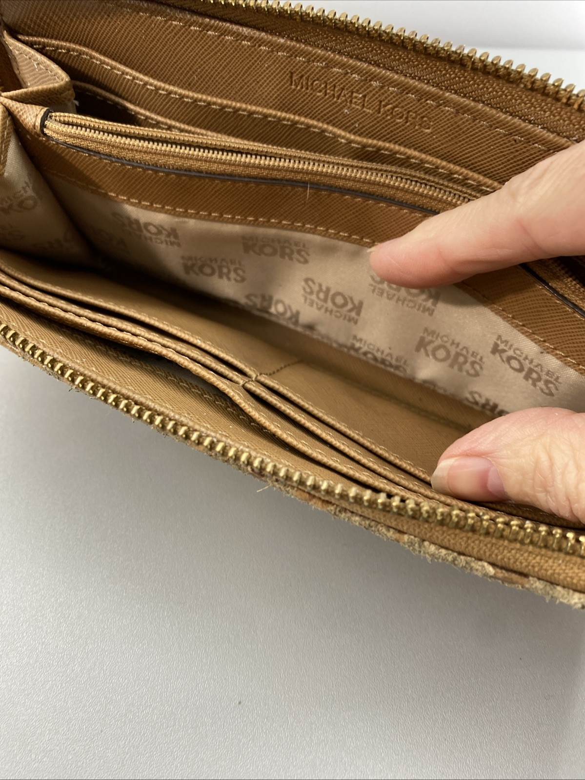 Michael Kors Wallet Zip Around Python Embossed BR… - image 12