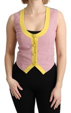 Dolce&Gabbana Women Pink Waistcoat Cotton Blend Stretch Sleeveless Formal Vest