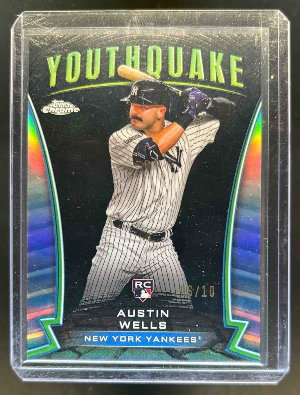 2024 Topps Chrome Austin Wells Youthquake RC Black Refractor #/10 Yankees