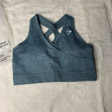 Gymshark Women's Adapt Animal Seamless Sports Bra Blue NWT M