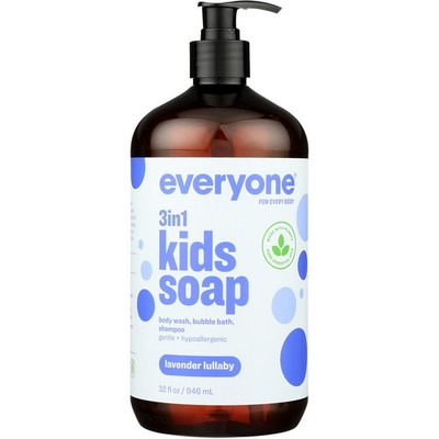 Everyone Kids Soap Lavender Lullaby 3 In 1 Body Wash Bubble Bath 32 Oz