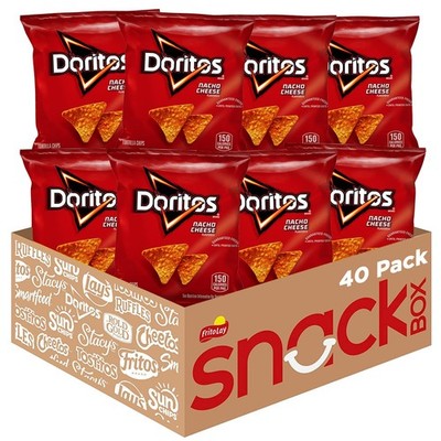 Tortilla Chips Nacho Cheese 1 Ounce Pack of 40 Flavored