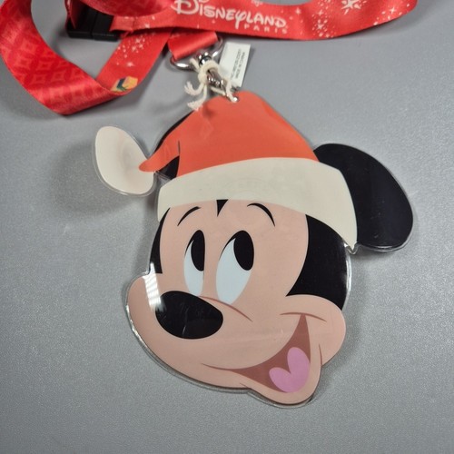 Pin Trading Lanyard & I.D Pouch Disneyland París Mickey Navidad Exclusivo - Imagen 2 de 10