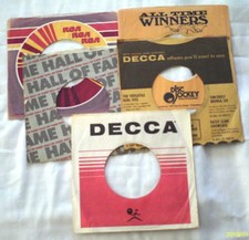 5 pcs - Various 7" 45 RPM Record Original Co Sleeves Only - Lot Used
