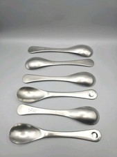 Vintage Robert Welch 6 Soup Spoons Brushed Stainless Steel 18/10