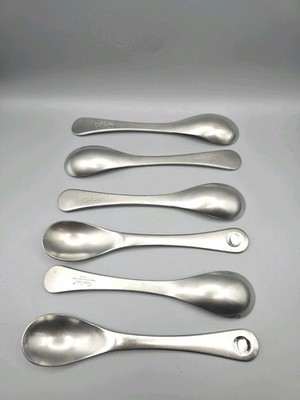 Vintage Robert Welch 6 Suppenlöffel Edelstahl gebürstet 18/10