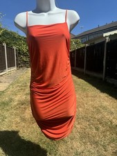 Femme Luxe Ruched Orange Dress 6