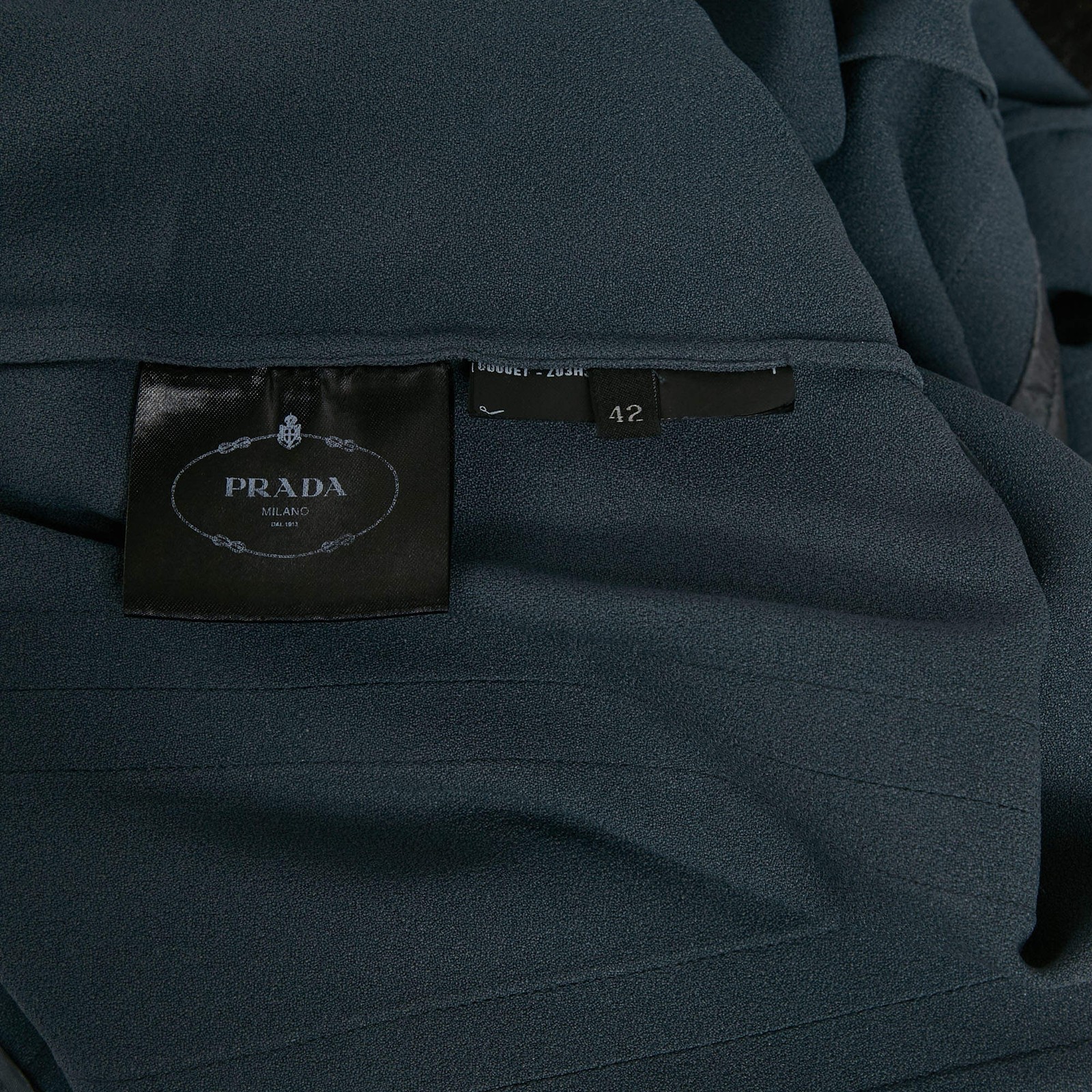 Prada Grey Crepe Ruffle Detail Short Dress M thumbnail 4