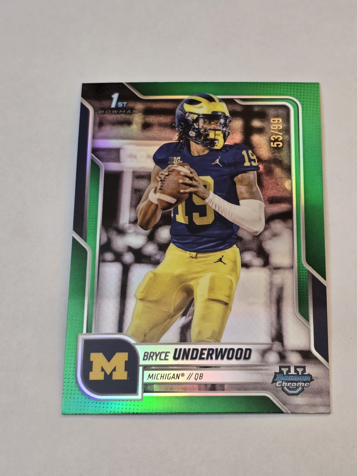 2025 Bowman University Chrome - Bryce Underwood /99 Green Refractor #196 (RC)