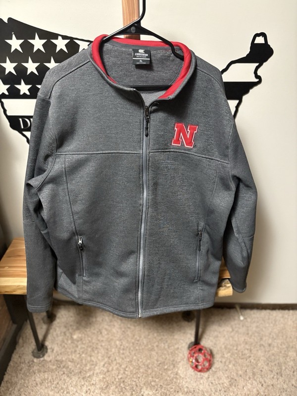 University Of Nebraska Full Zip Jacket Colosseum Adult X-Large Grey