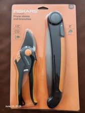 NUEVO Juego de tijeras de podar y sierra Fiskars hoja de 8 pulgadas rama cortacésped de jardín