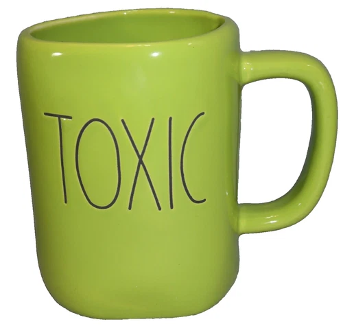 Rae Dunn Halloween Coffee Mug Cup TOXIC Green Lime Ceramic Farmhouse By Magenta