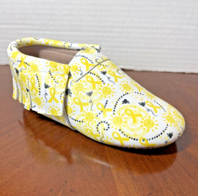 Monkey Feet Size 2-3 Years Slip On Moccasins Yellow Ribbon Troops