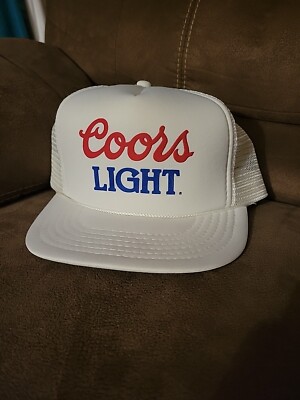 Vintage Coors Light Beer Hat White Snapback Hat. Brand, Ama Pro Adjustable.