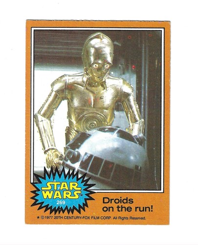 1977 Topps Star Wars Serie 5 Orange #269 Droiden auf der Flucht! (zentriert)