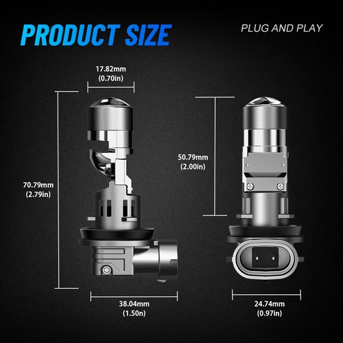 NOVSIGHT 9005 H11 LED Headlight Bulbs High Low Beam Lamp 6500K 17000LM 60W 4pcs - Picture 14 of 16