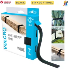 VELCRO 30 ft Reusable Strap Roll 1 in Heavy Duty Organizer Cut Length Black
