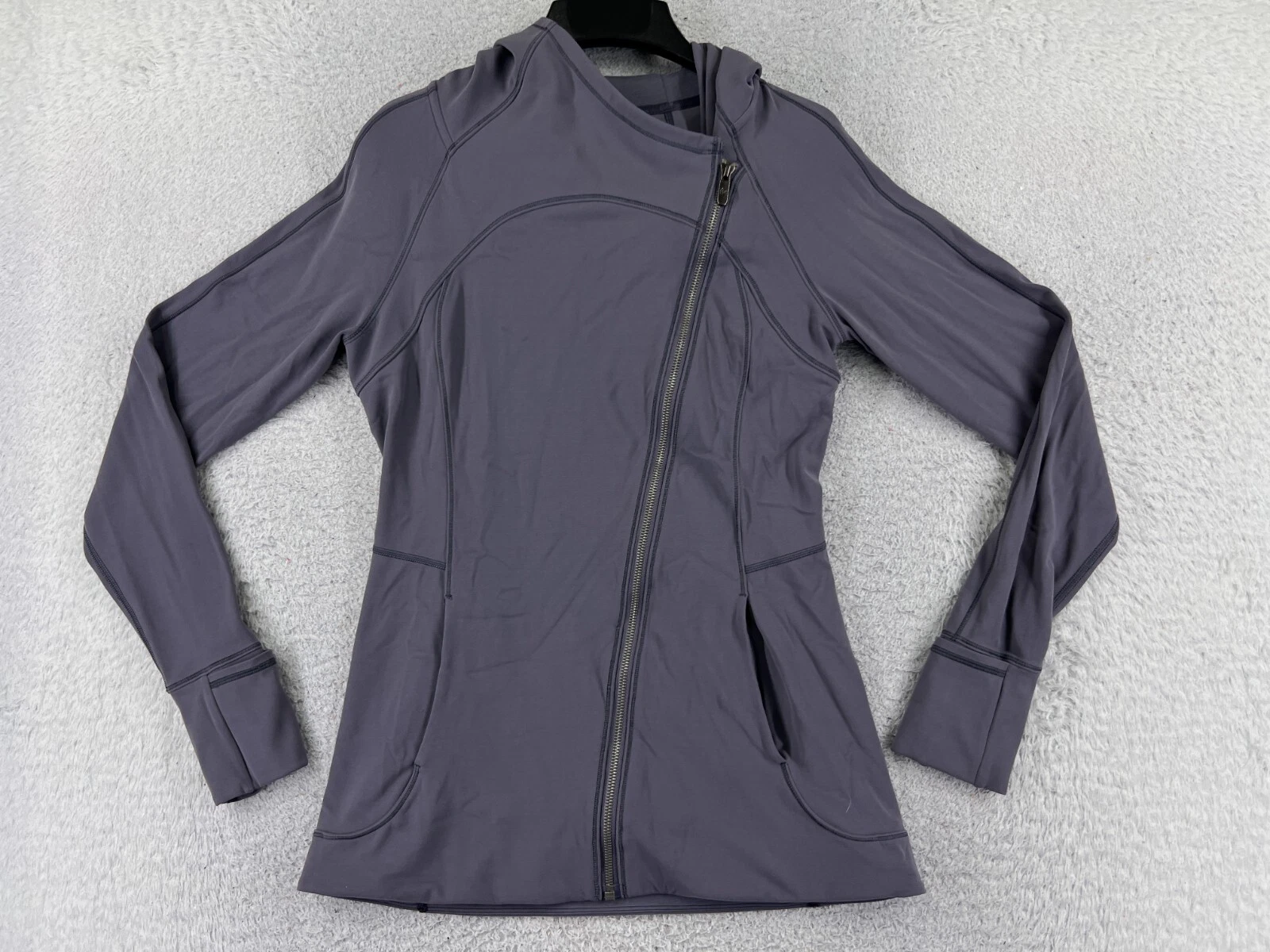 Lululemon Sweater Women 8 Gray Purple Every Journey Hoodie Office Workwear