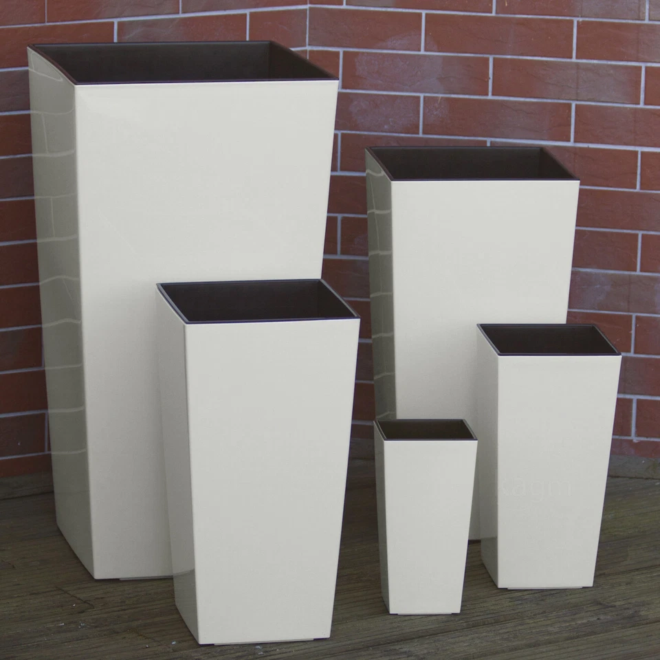 Blumenkübel Hochglanz Blumentopf Pflanzkübel Pflanzeinsatz SET 6 Farben 6 Größen - Bild 2 von 3