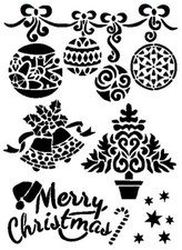 STENCILS CRAFTS TEMPLATES SCRAPBOOKING CHRISTMAS STENCIL - 6 - A4 MYLAR