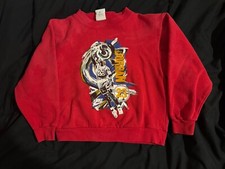 Jordan Vintage 90s Kids Crewneck Sweatshirt Red Nike MJ Sz M USA Made