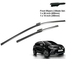 FRONT WIPER BLADES SET FITS RENAULT CAPTUR 2016 - 2019