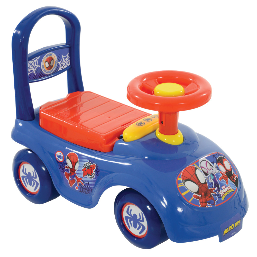 CAVALCABILE CON TELEFONO SPIDERMAN MARVEL 3 IN 1 MACCHINA PRIMI PASSI PORTAGIOCO