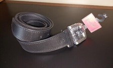 NWT Wrangler Black Genuine Leather Casual Dress Belt Men's Size 34"