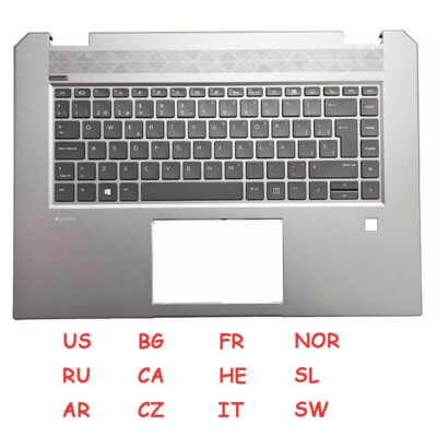 Palmrest w/Keyboard for HP ZBook Studio X360 G5 XW1 15S US/RU/FR/IT/CZ